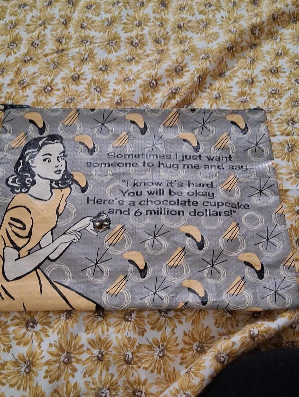 Retro Graphic Throw Pillow Cover - Yellow & Gray